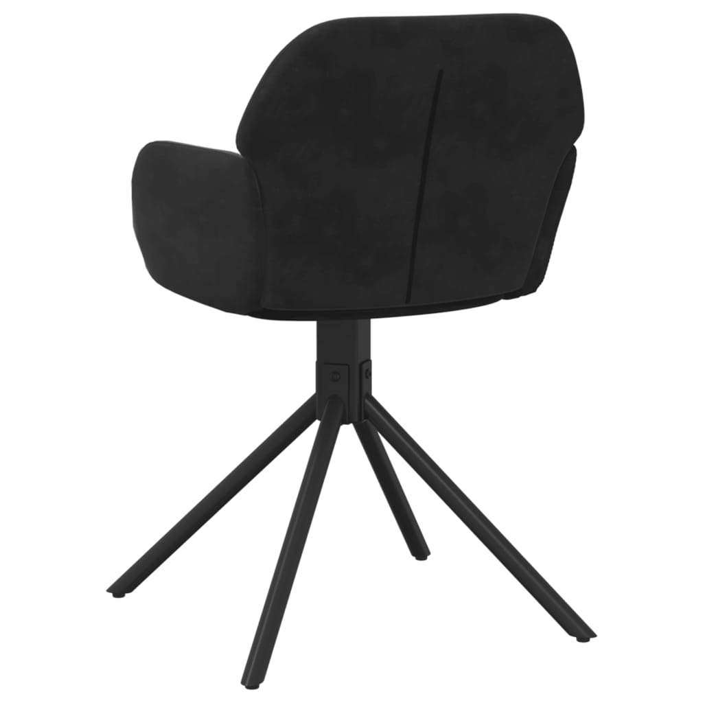 Chaises pivotantes à manger lot de 2 Noir Velours