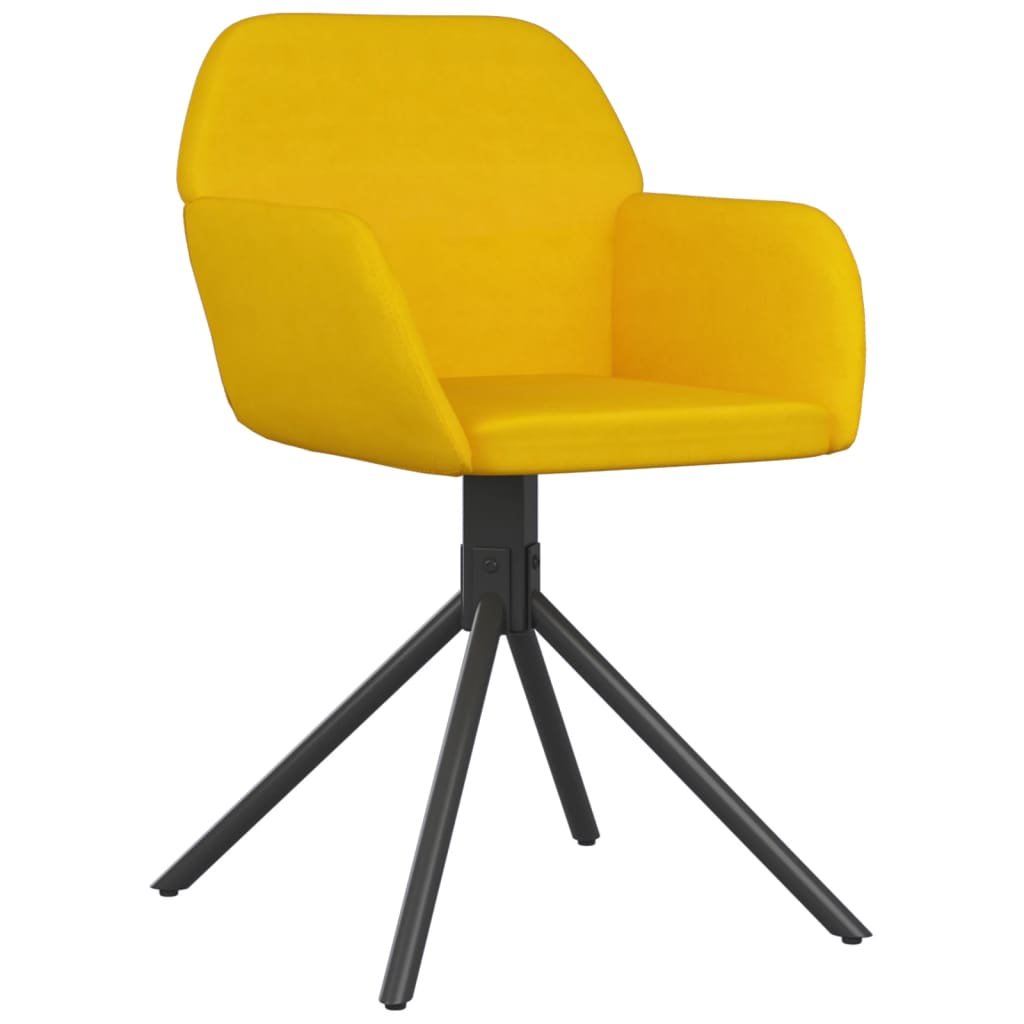 Chaises pivotantes à manger lot de 2 Jaune Velours