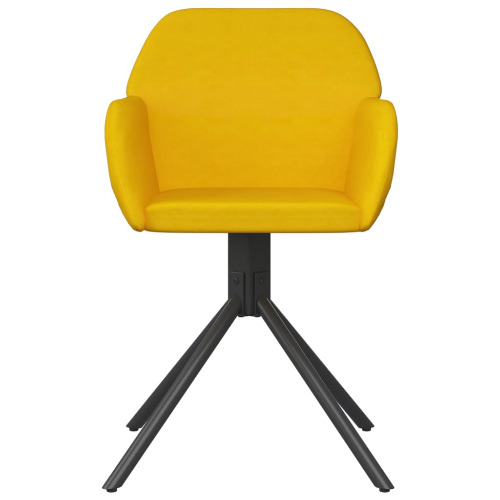 Chaises pivotantes à manger lot de 2 Jaune Velours