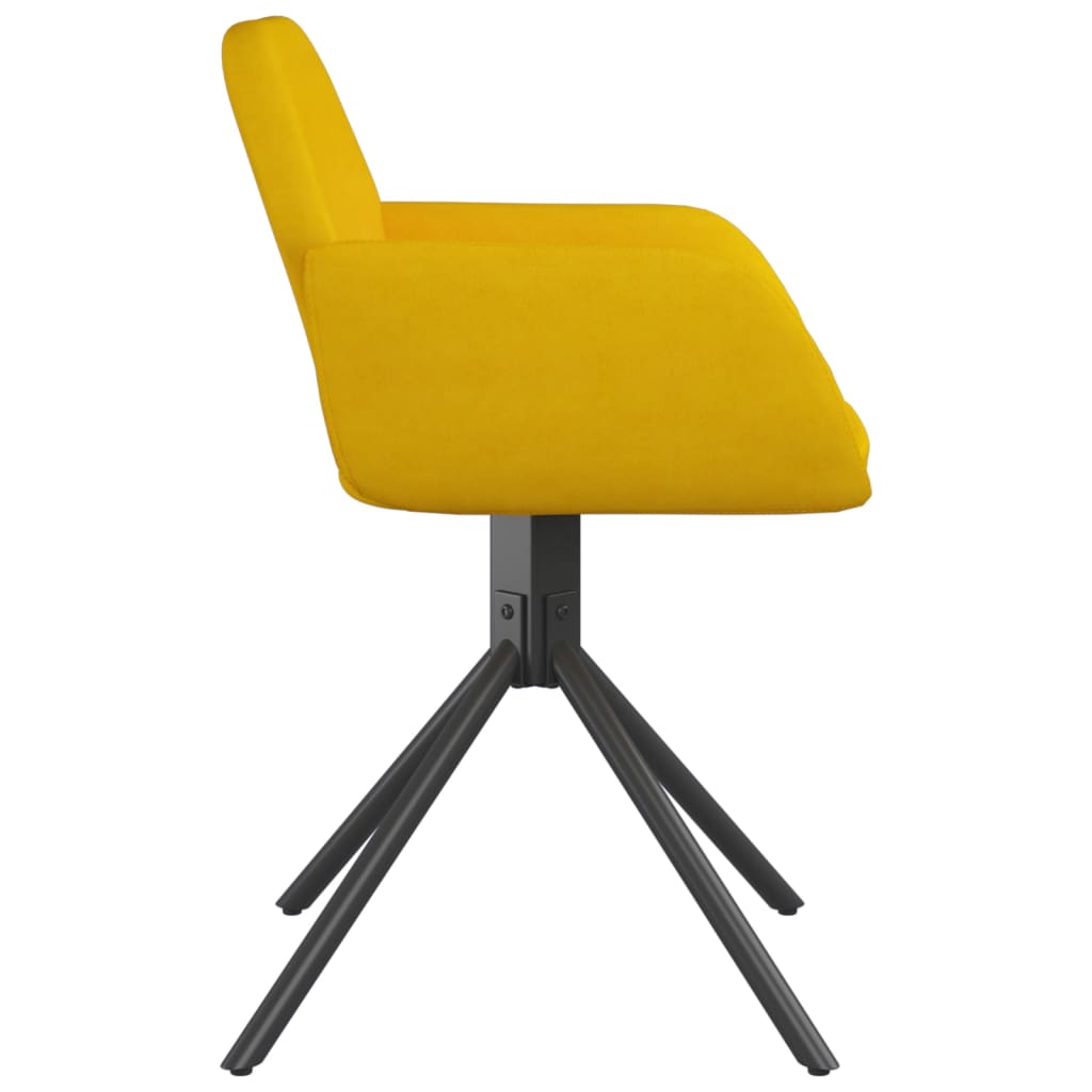 Chaises pivotantes à manger lot de 2 Jaune Velours