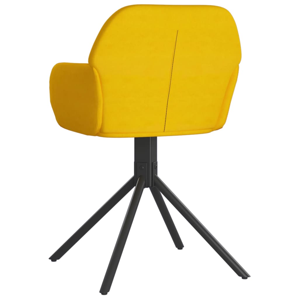 Chaises pivotantes à manger lot de 2 Jaune Velours