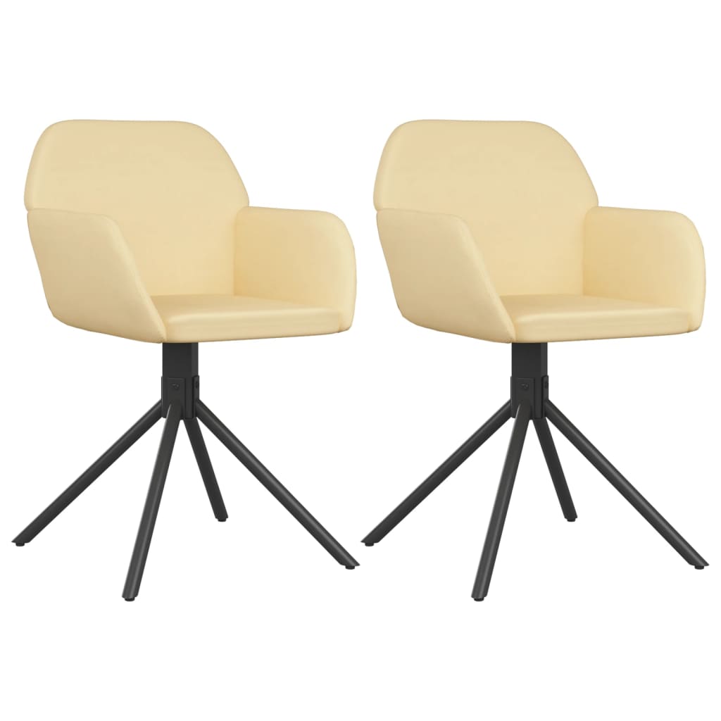 Chaises pivotantes à manger lot de 2 Crème Velours - XIOS