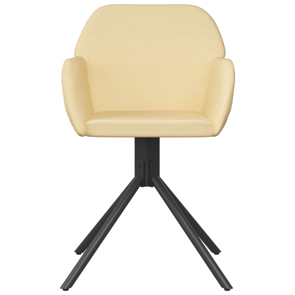 Chaises pivotantes à manger lot de 2 Crème Velours - XIOS