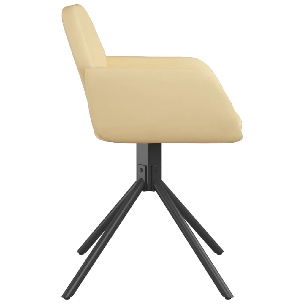 Chaises pivotantes à manger lot de 2 Crème Velours - XIOS
