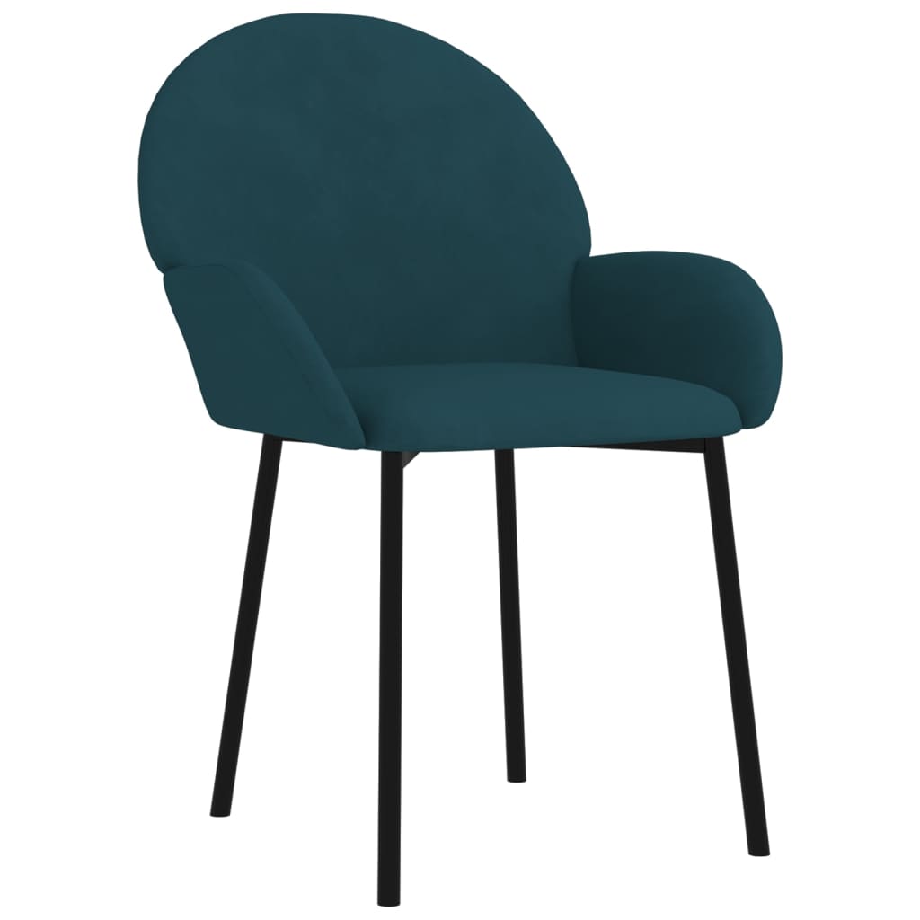Chaises à manger lot de 2 Bleu Velours - XIOS
