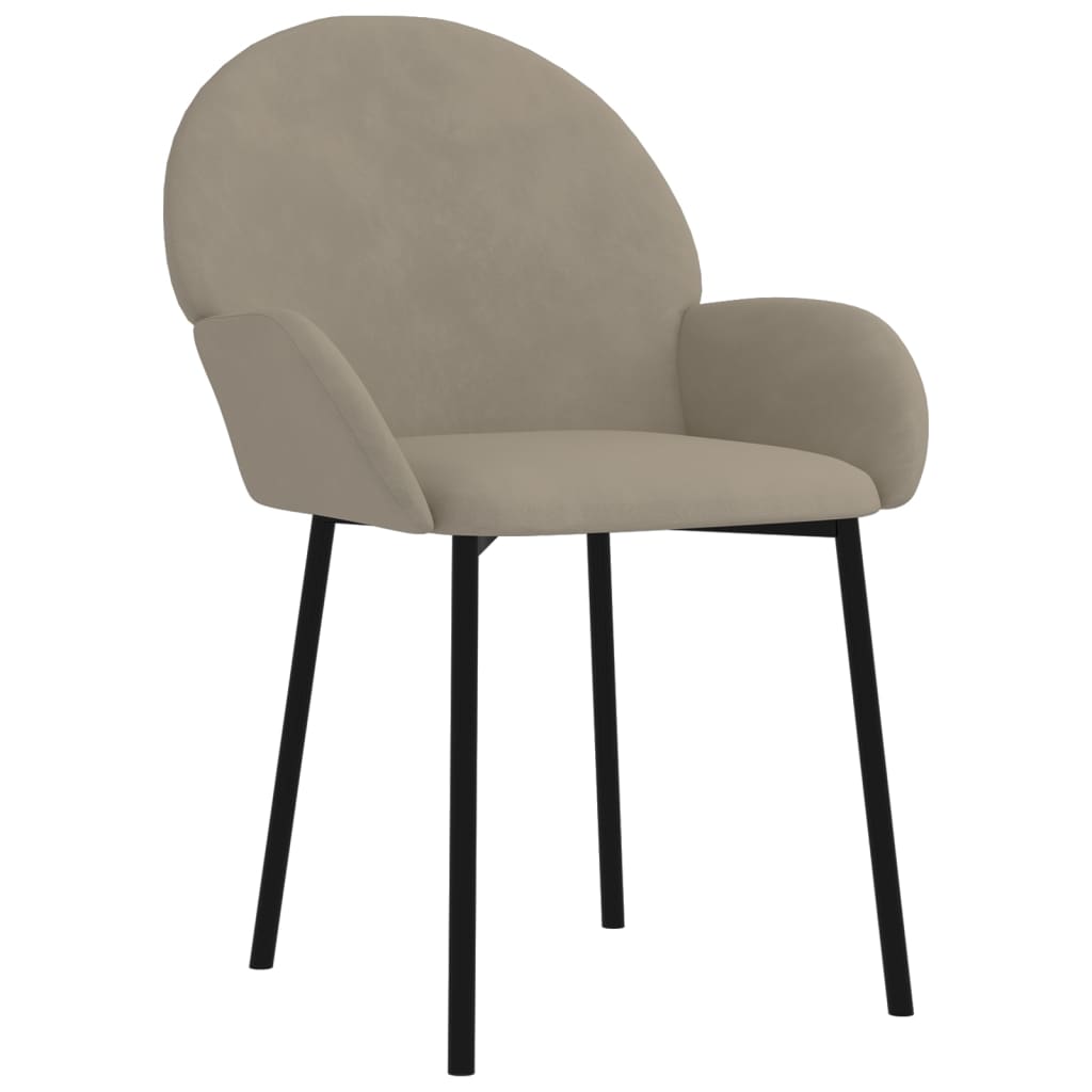 Chaises à manger lot de 2 Gris clair Velours - XIOS