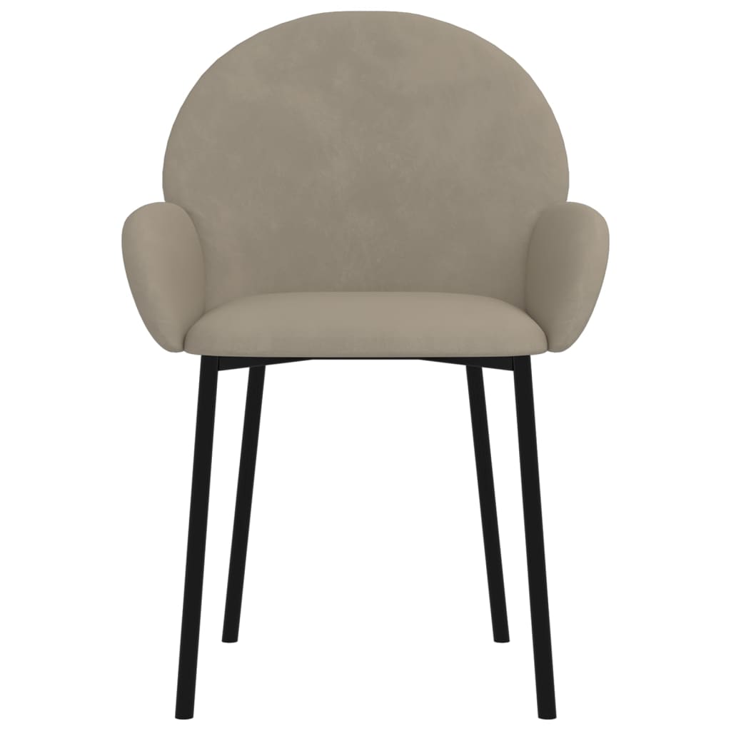 Chaises à manger lot de 2 Gris clair Velours - XIOS