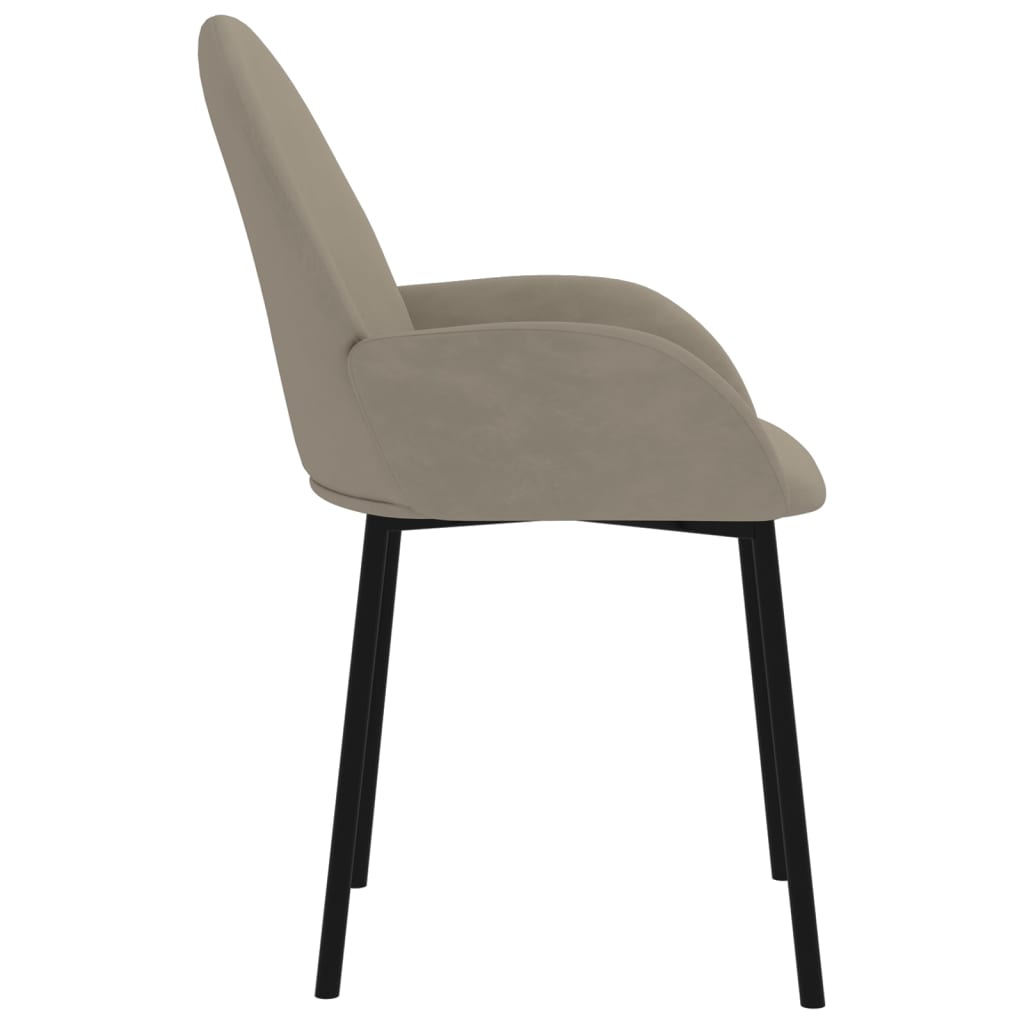 Chaises à manger lot de 2 Gris clair Velours - XIOS