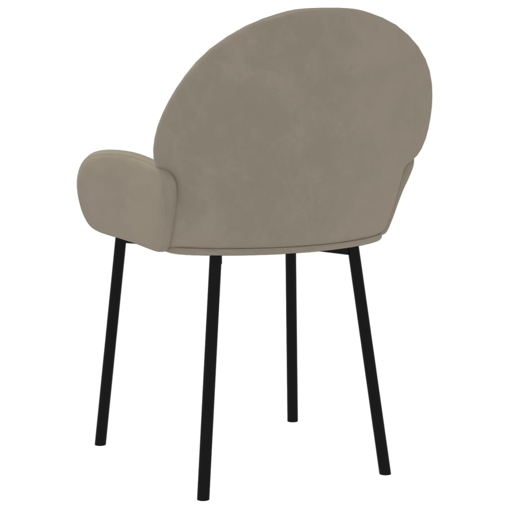 Chaises à manger lot de 2 Gris clair Velours - XIOS