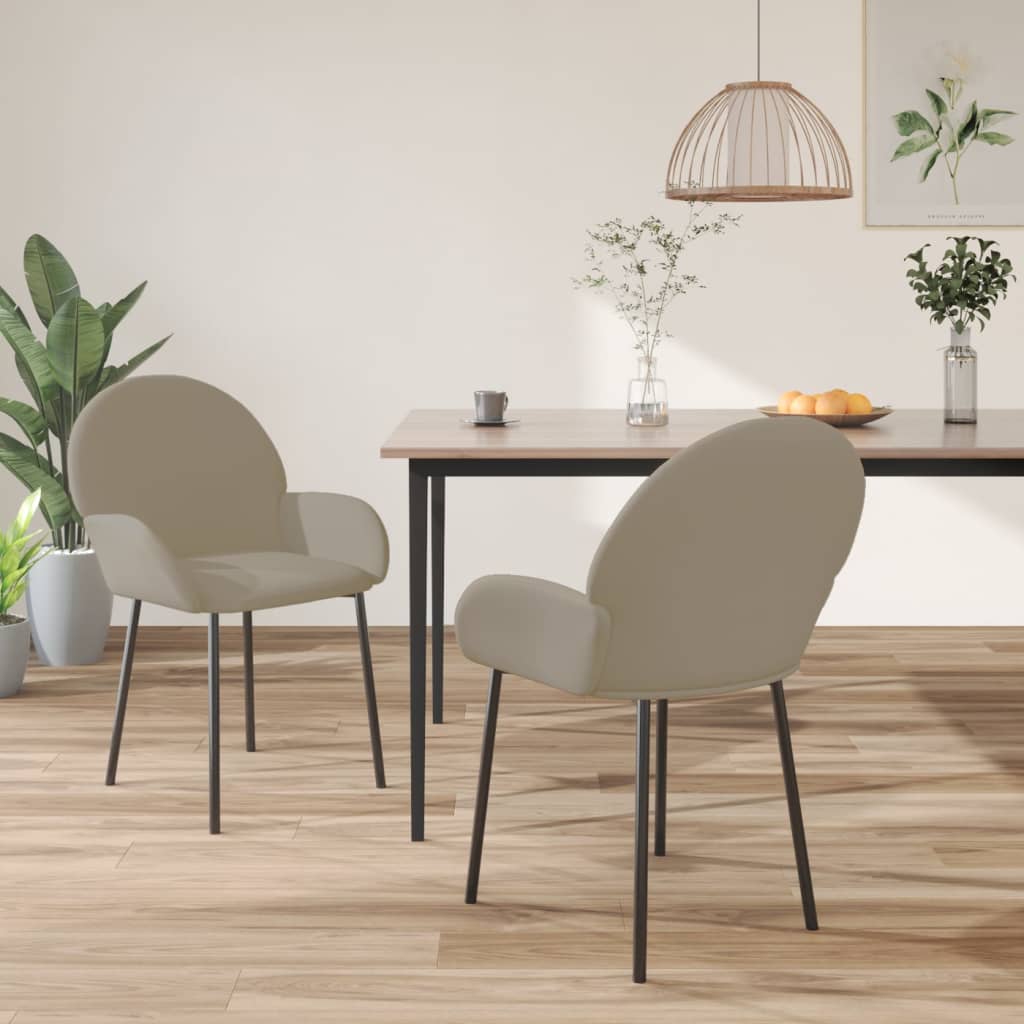 Chaises à manger lot de 2 Gris clair Velours - XIOS