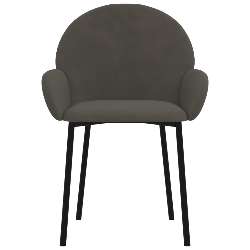 Chaises à manger lot de 2 Gris foncé Velours - XIOS