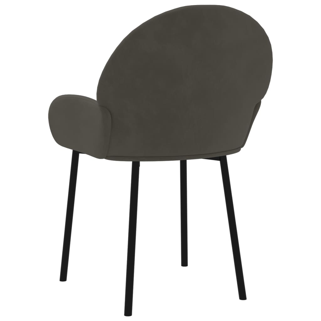 Chaises à manger lot de 2 Gris foncé Velours - XIOS