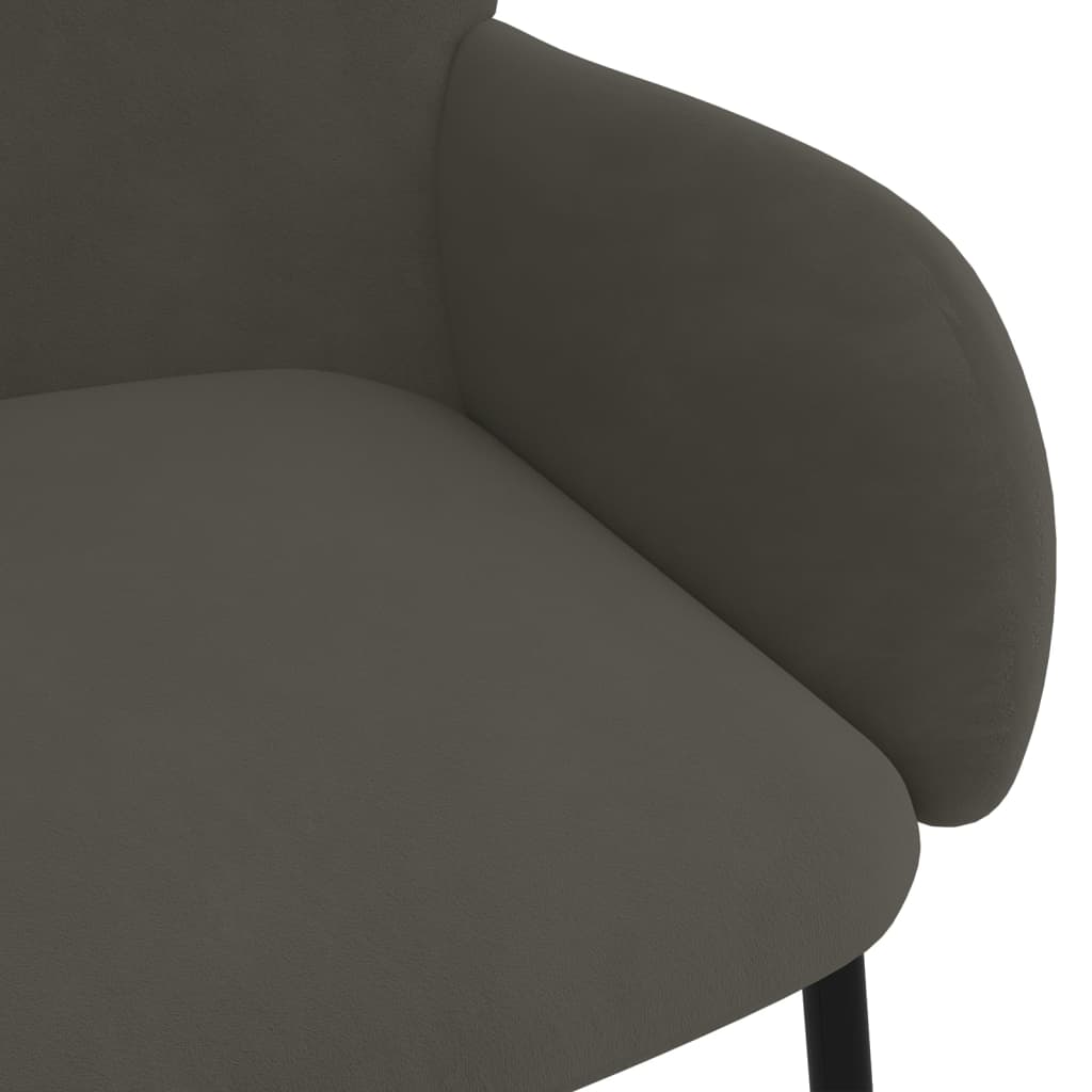 Chaises à manger lot de 2 Gris foncé Velours - XIOS