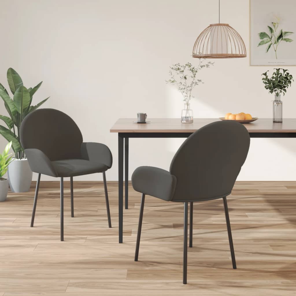 Chaises à manger lot de 2 Gris foncé Velours - XIOS
