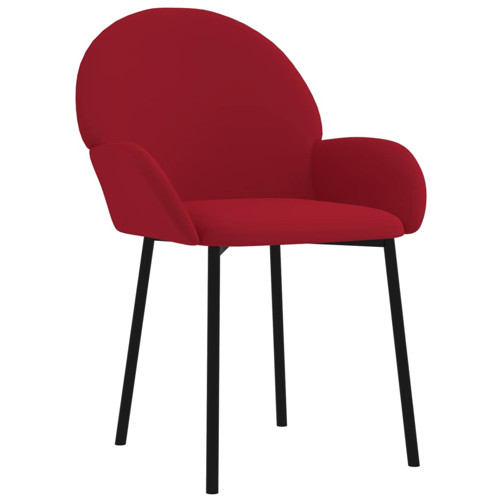 Chaises à manger lot de 2 Rouge bordeaux Velours - XIOS
