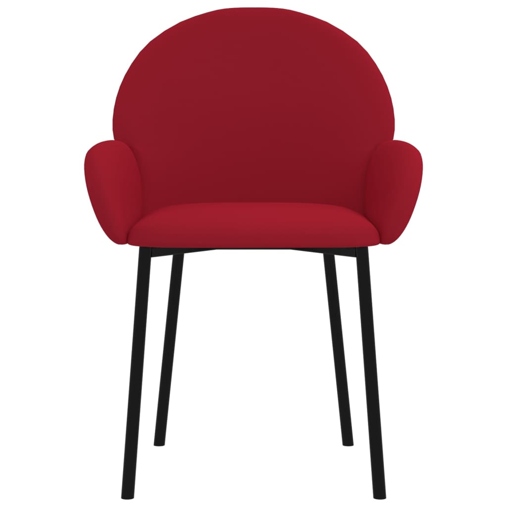 Chaises à manger lot de 2 Rouge bordeaux Velours - XIOS