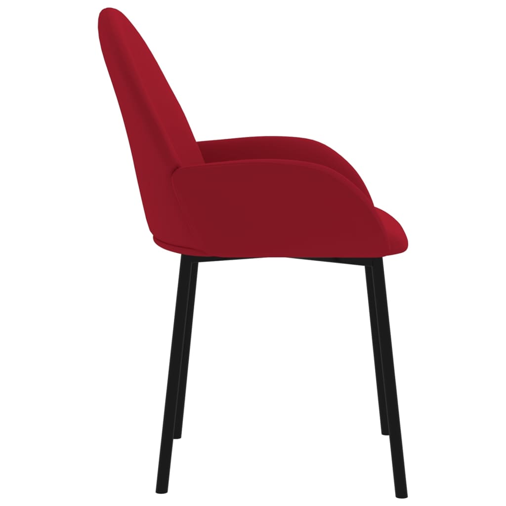 Chaises à manger lot de 2 Rouge bordeaux Velours - XIOS