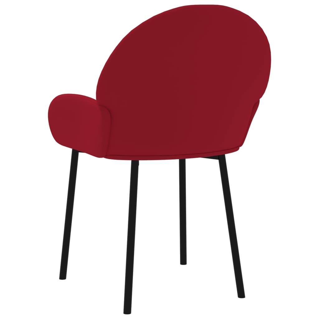 Chaises à manger lot de 2 Rouge bordeaux Velours - XIOS