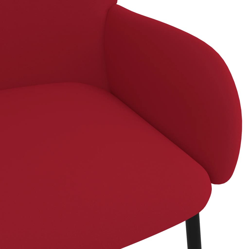 Chaises à manger lot de 2 Rouge bordeaux Velours - XIOS