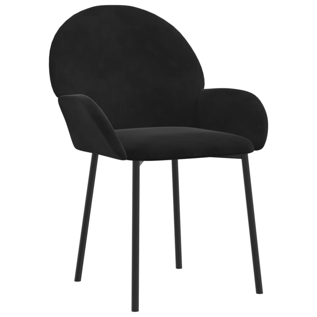 Chaises à manger lot de 2 Noir Velours