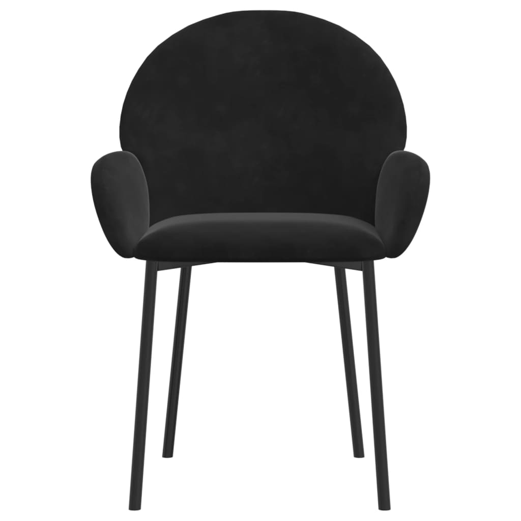 Chaises à manger lot de 2 Noir Velours