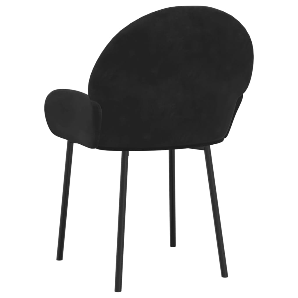 Chaises à manger lot de 2 Noir Velours