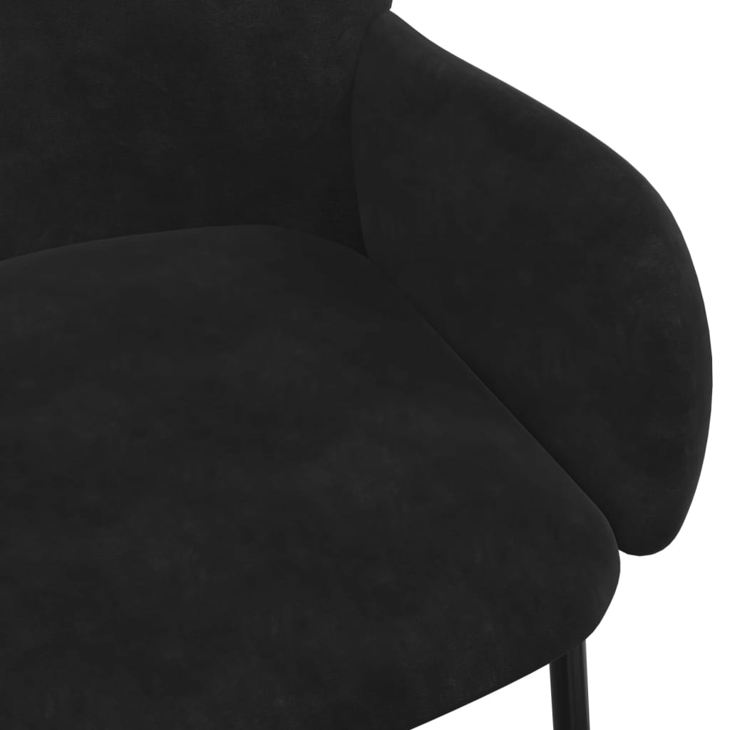 Chaises à manger lot de 2 Noir Velours