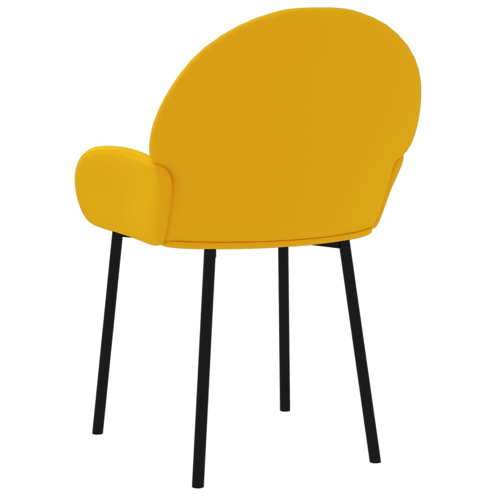 Chaises à manger lot de 2 Jaune Velours