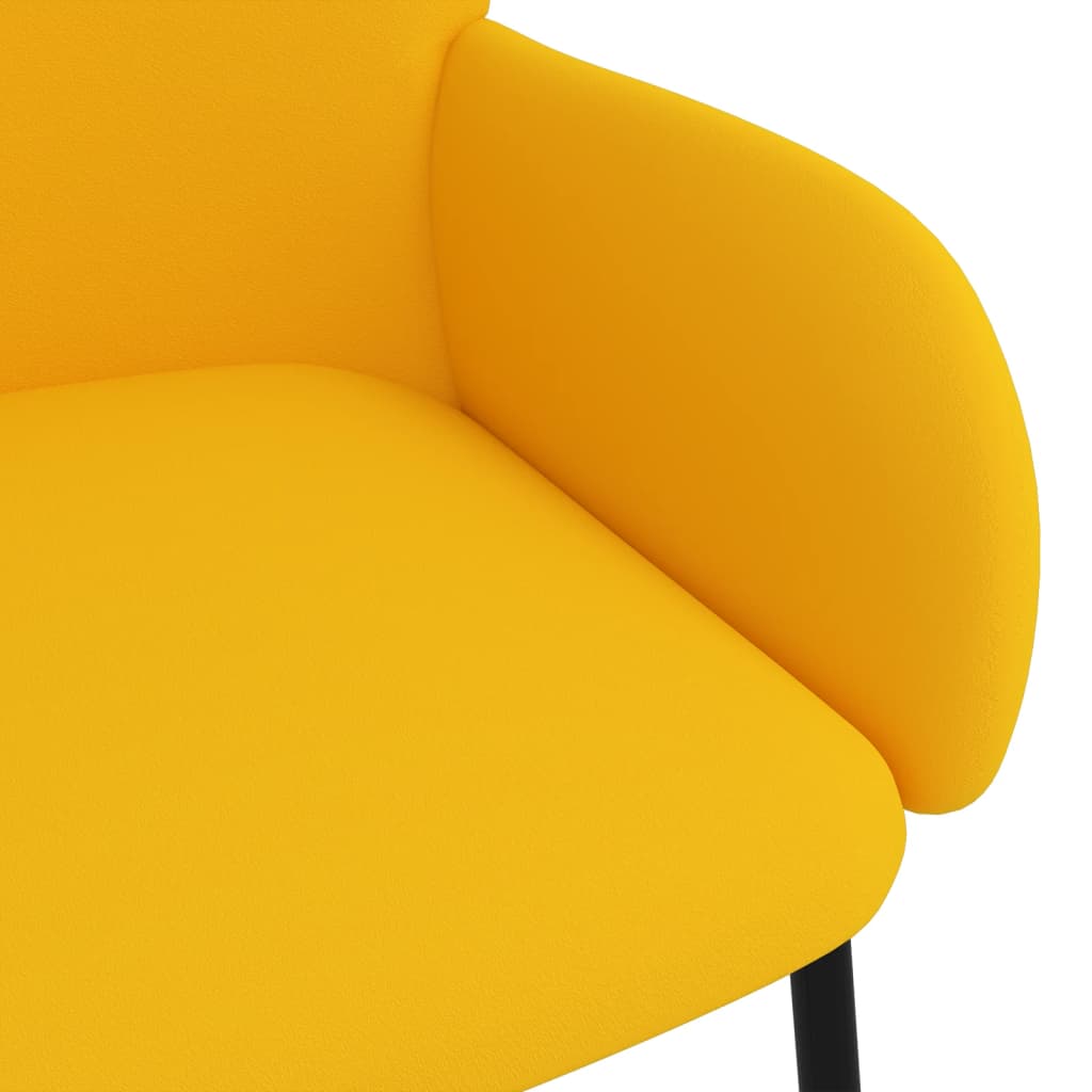 Chaises à manger lot de 2 Jaune Velours