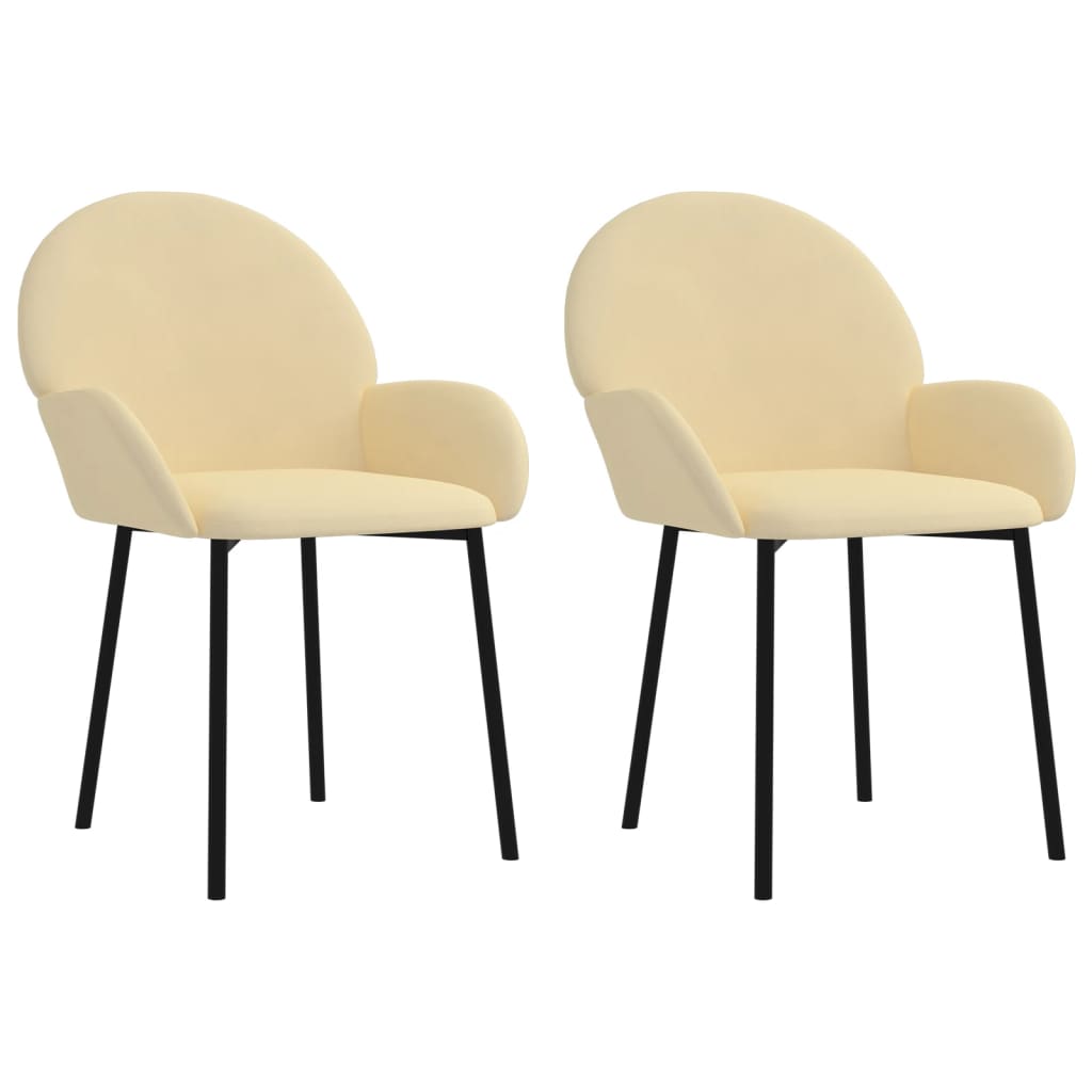 Chaises à manger lot de 2 Crème Velours - XIOS