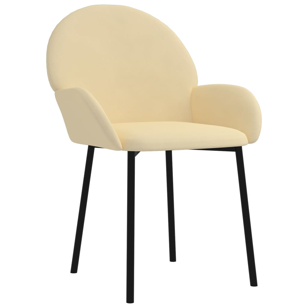 Chaises à manger lot de 2 Crème Velours - XIOS