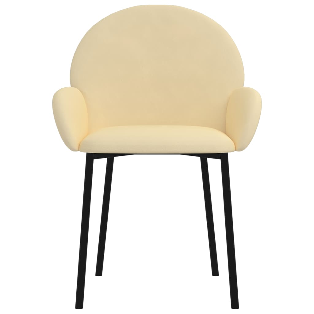 Chaises à manger lot de 2 Crème Velours - XIOS