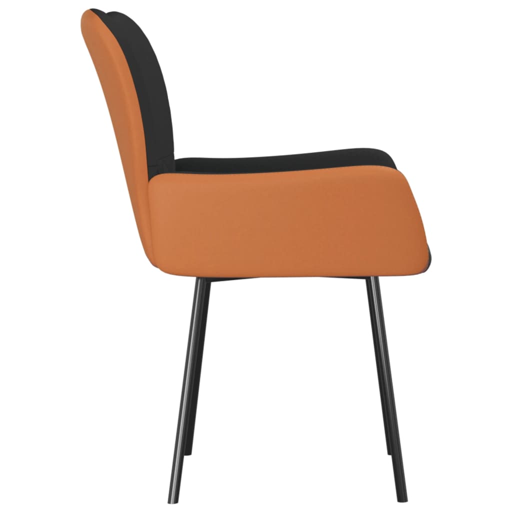 Chaises à manger lot de 2 noir tissu et similicuir - XIOS
