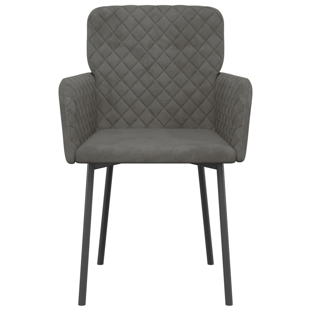 Chaises à manger lot de 2 Gris foncé Velours - XIOS