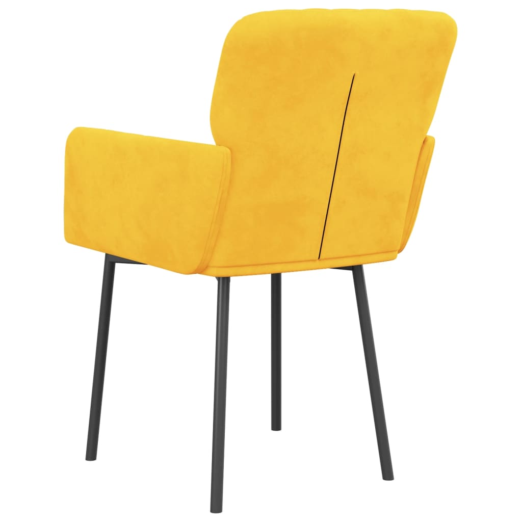 Chaises à manger lot de 2 Jaune Velours