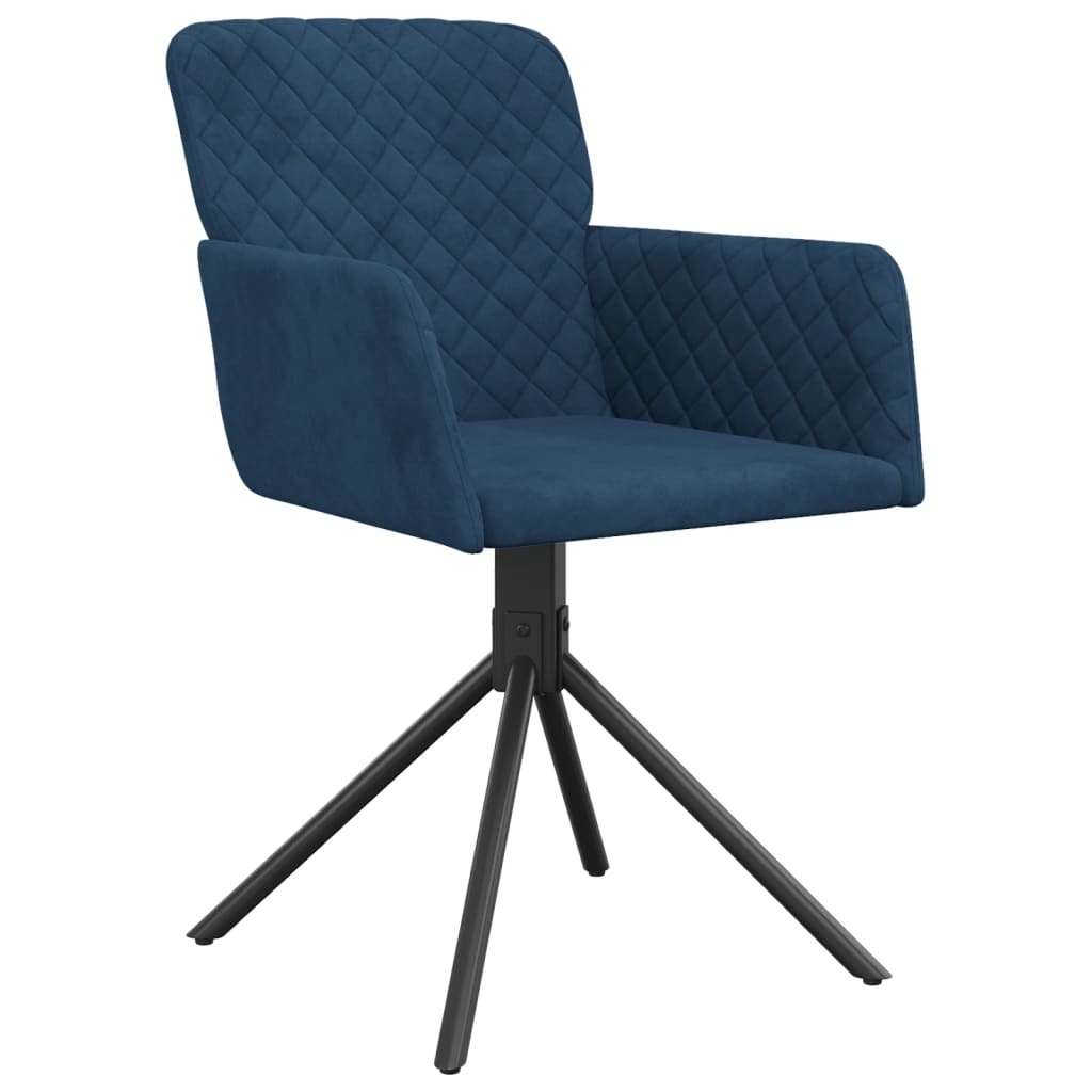 Chaises pivotantes à manger lot de 2 Bleu Velours