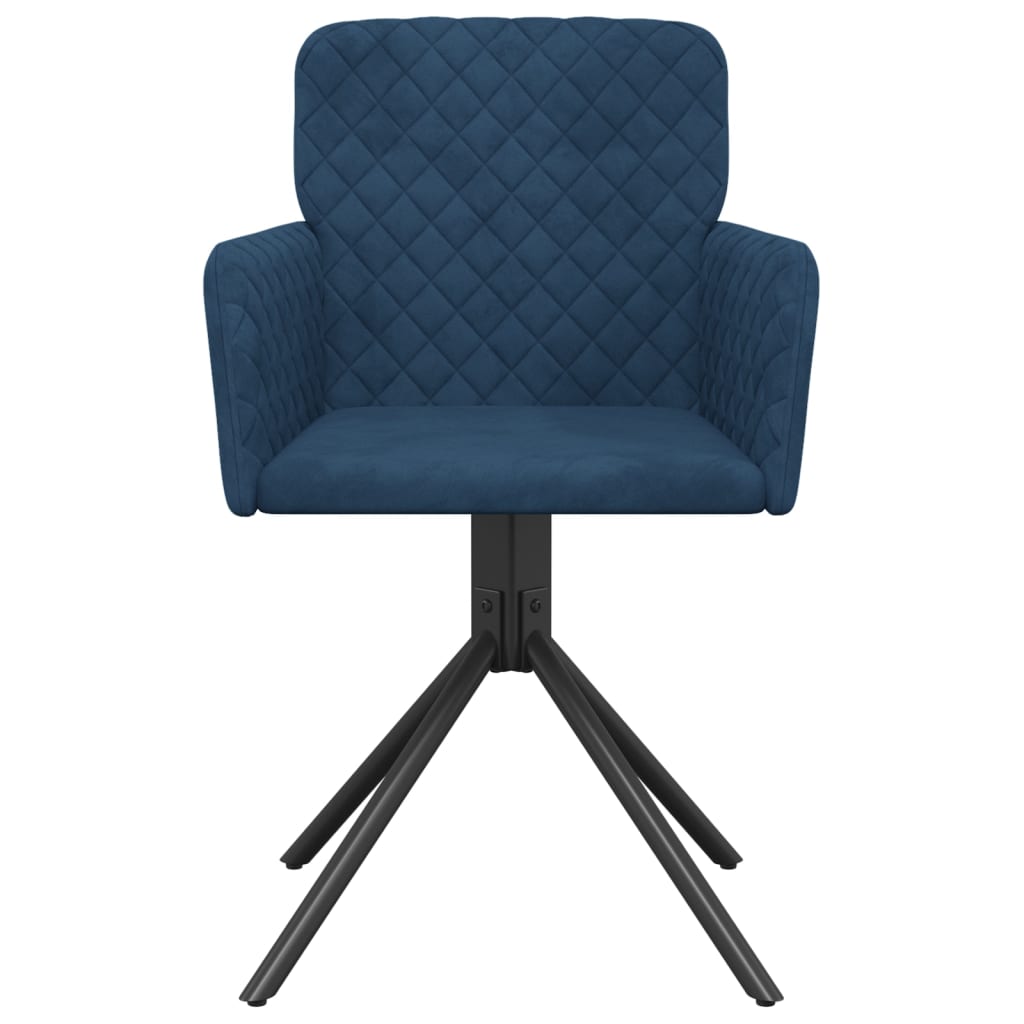 Chaises pivotantes à manger lot de 2 Bleu Velours
