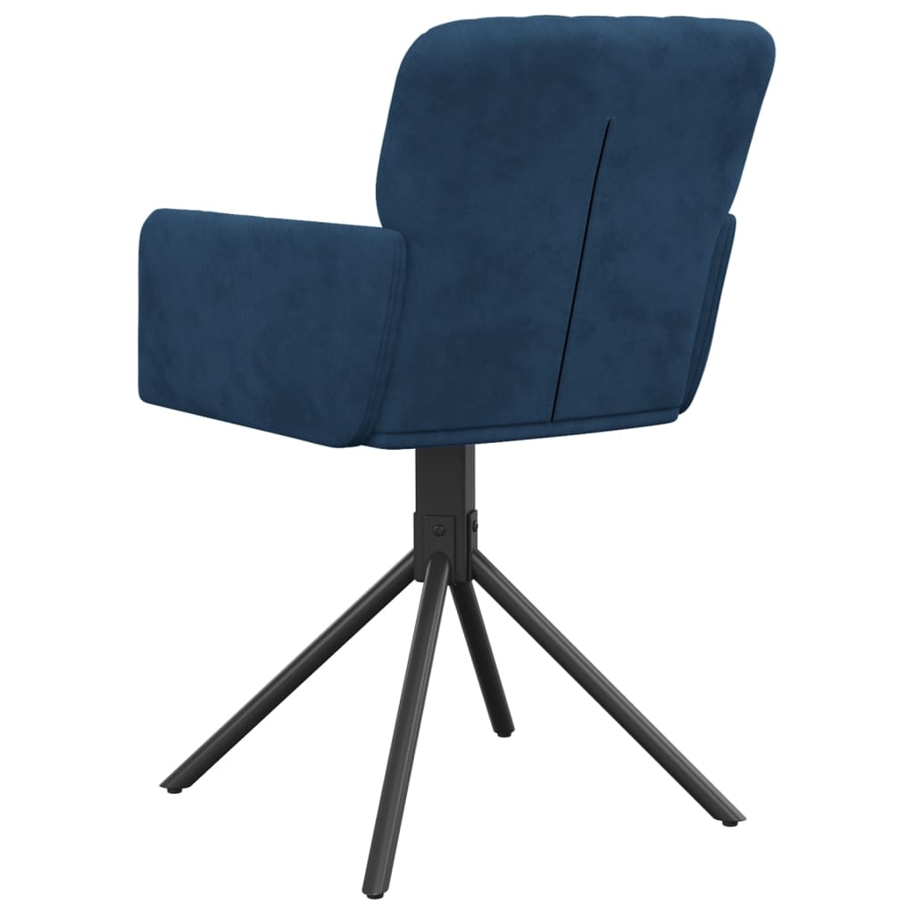 Chaises pivotantes à manger lot de 2 Bleu Velours
