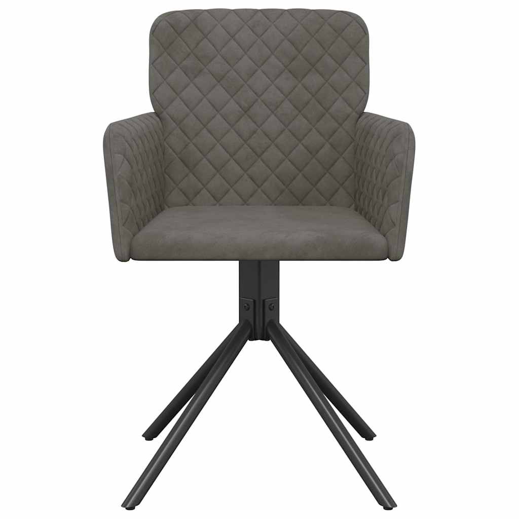 Chaises pivotantes à manger lot de 2 Gris foncé Velours