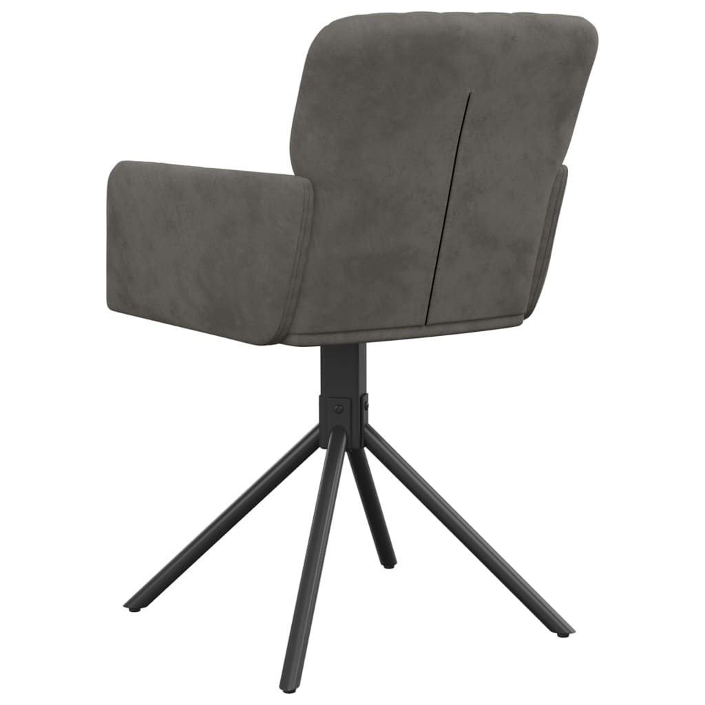 Chaises pivotantes à manger lot de 2 Gris foncé Velours
