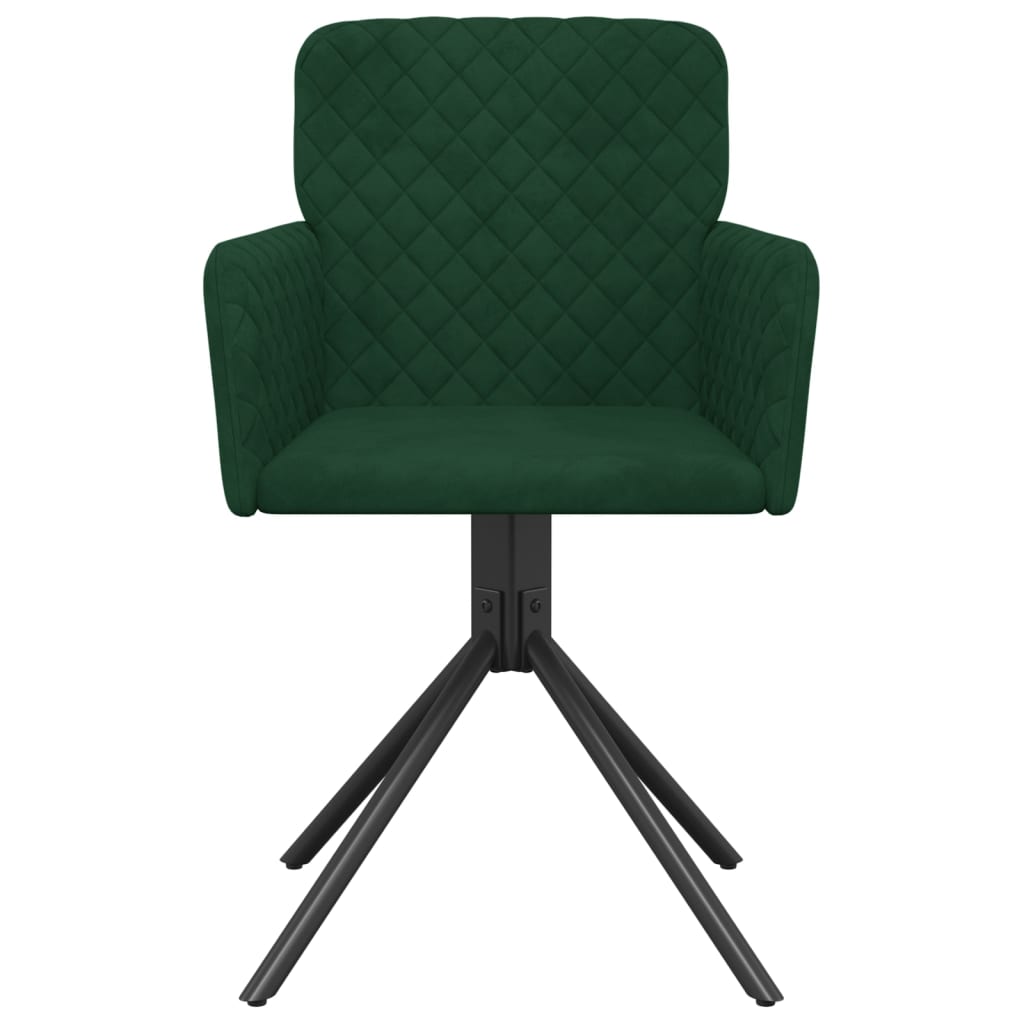 Chaises pivotantes à manger lot de 2 Vert foncé Velours - XIOS
