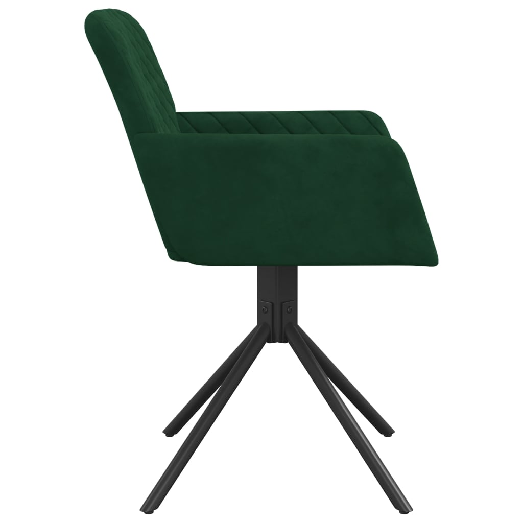 Chaises pivotantes à manger lot de 2 Vert foncé Velours - XIOS