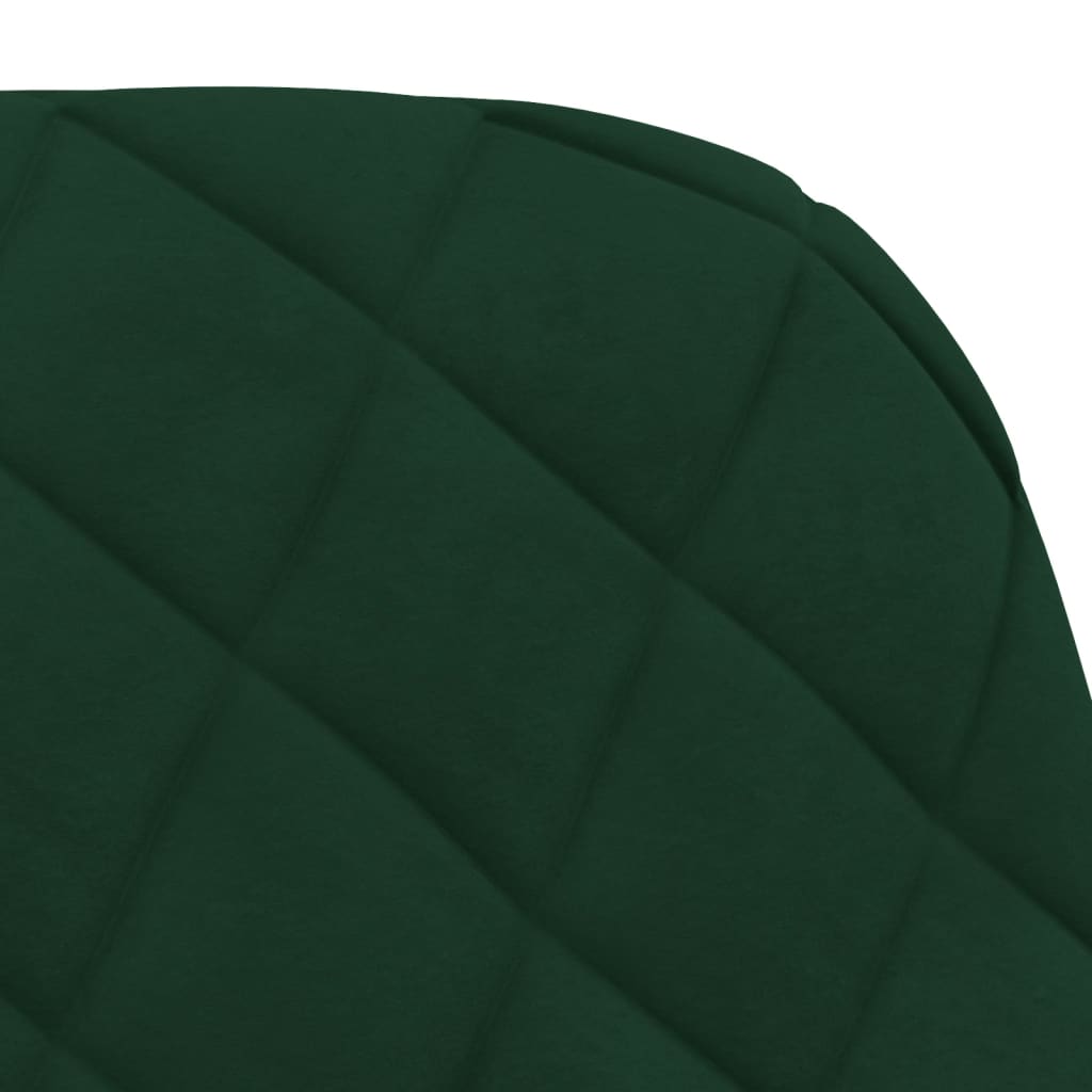 Chaises pivotantes à manger lot de 2 Vert foncé Velours - XIOS