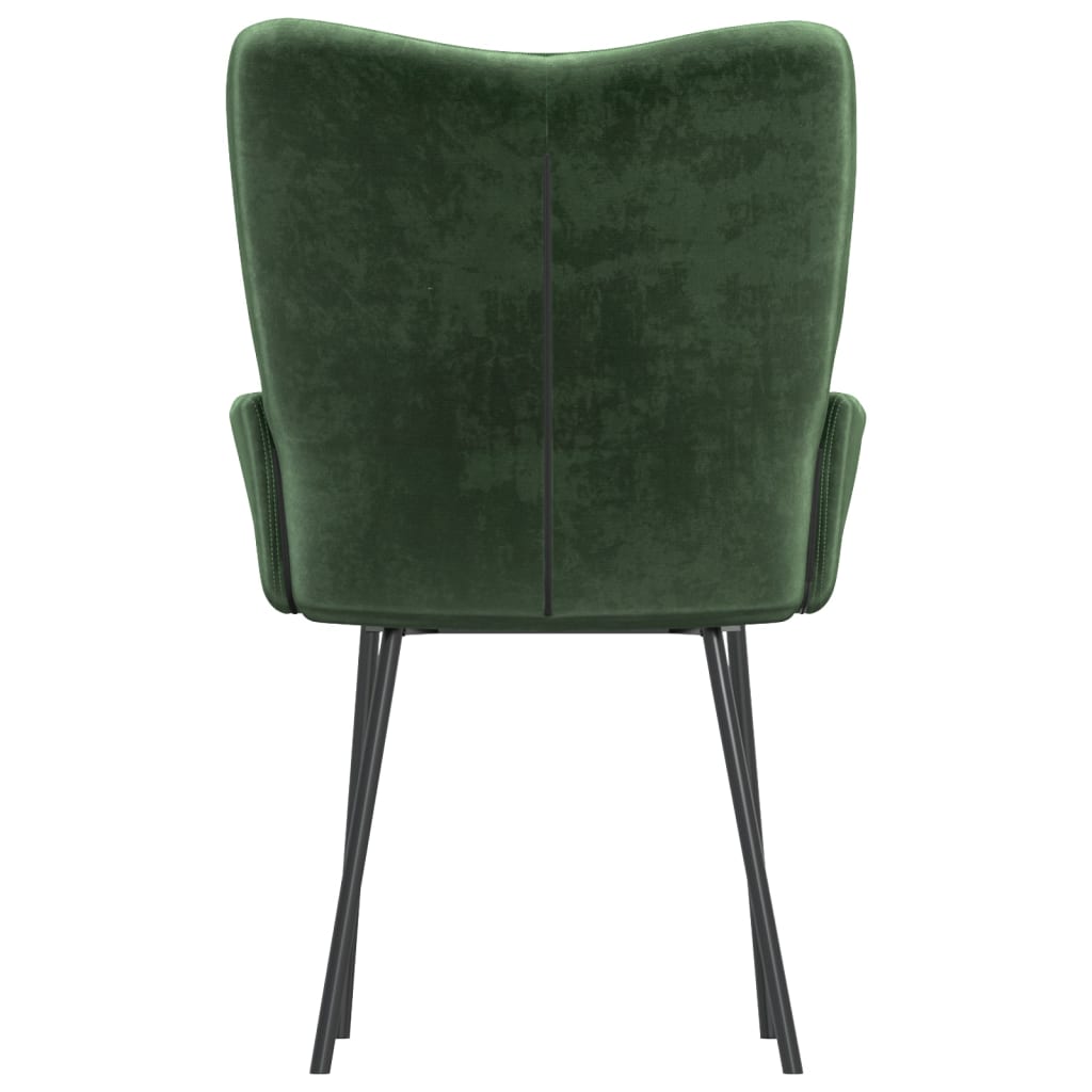 Chaises à manger lot de 2 Vert foncé Velours