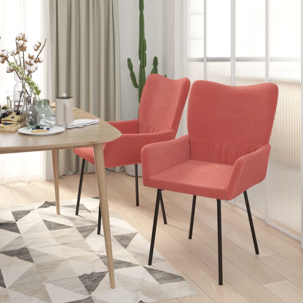 Chaises à manger lot de 2 Rose Velours - XIOS
