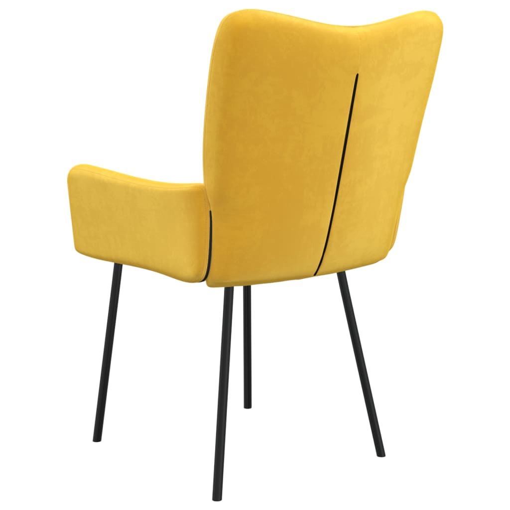 Chaises à manger lot de 2 Jaune Velours