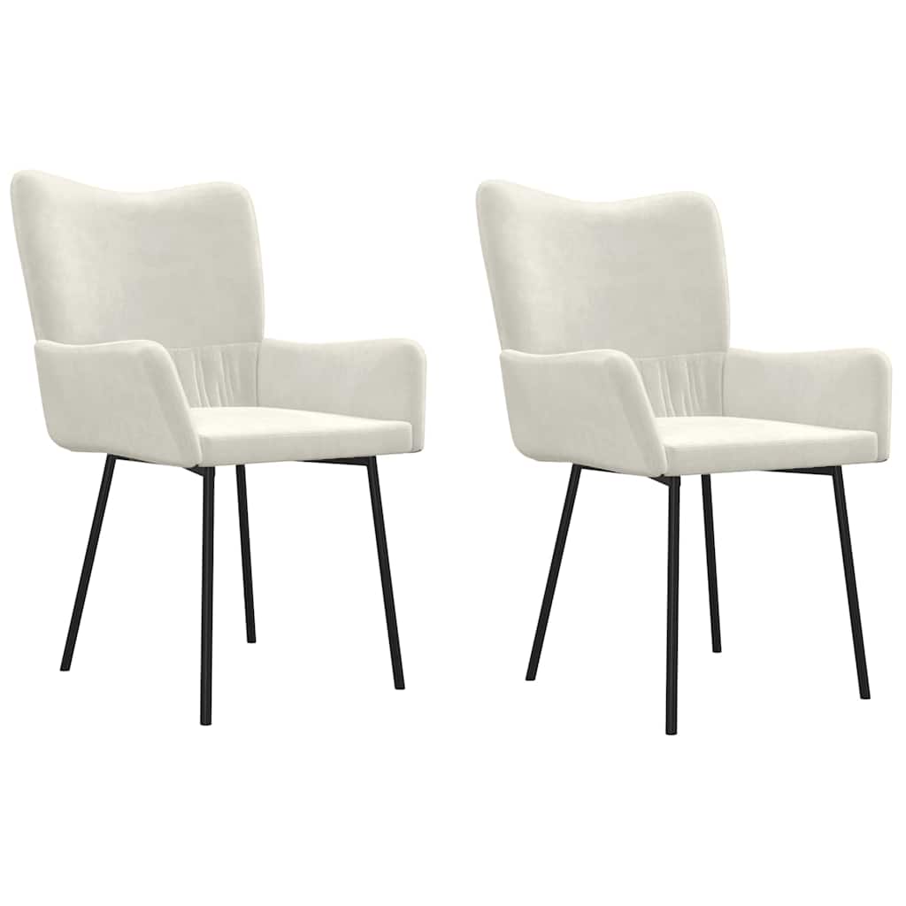 Chaises à manger lot de 2 Crème Velours - XIOS