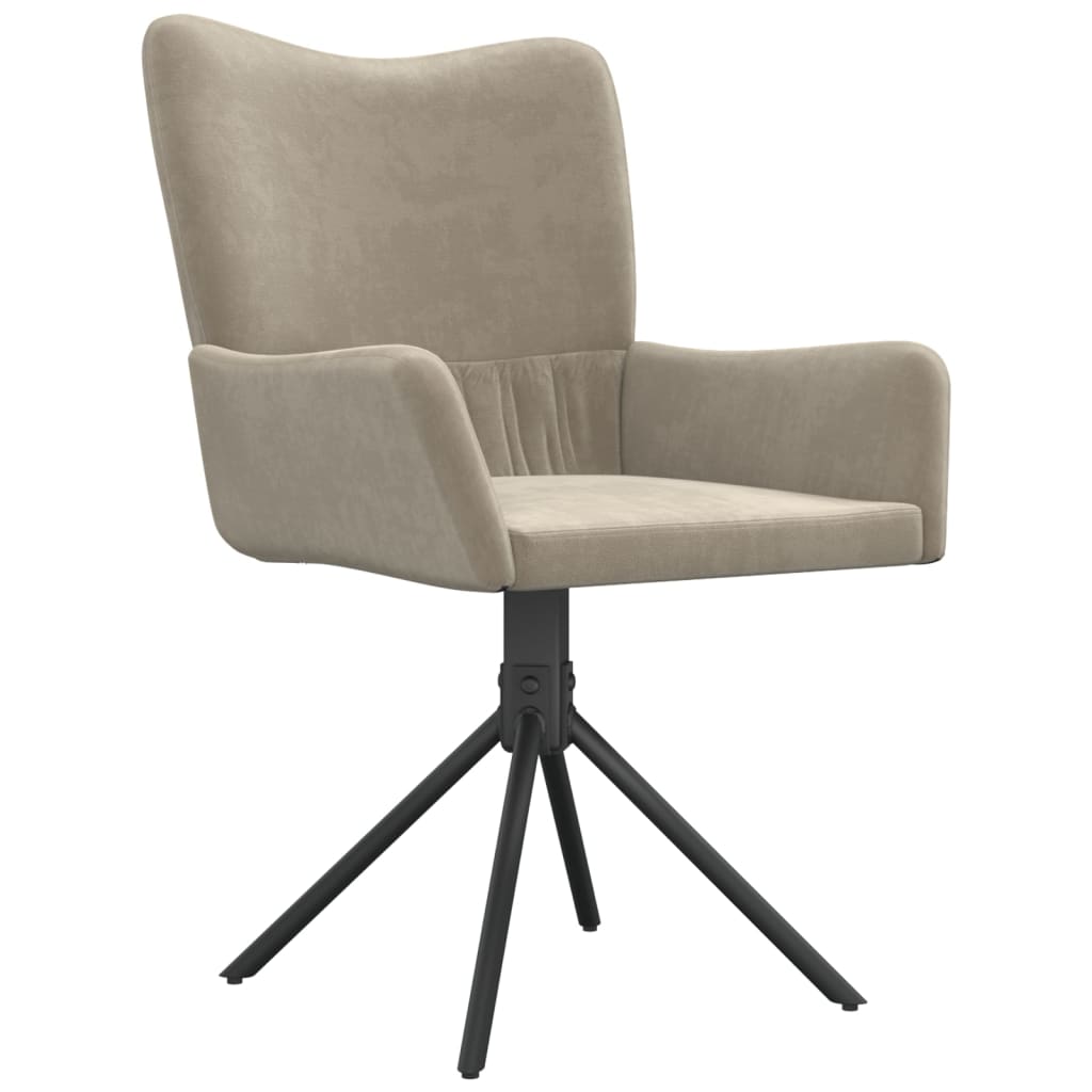 Chaises pivotantes à manger lot de 2 Gris clair Velours - XIOS