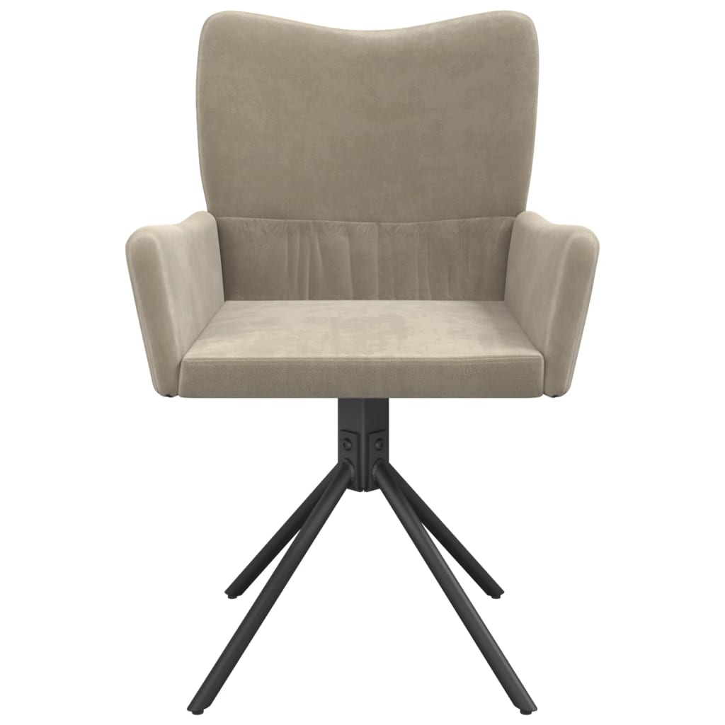 Chaises pivotantes à manger lot de 2 Gris clair Velours - XIOS