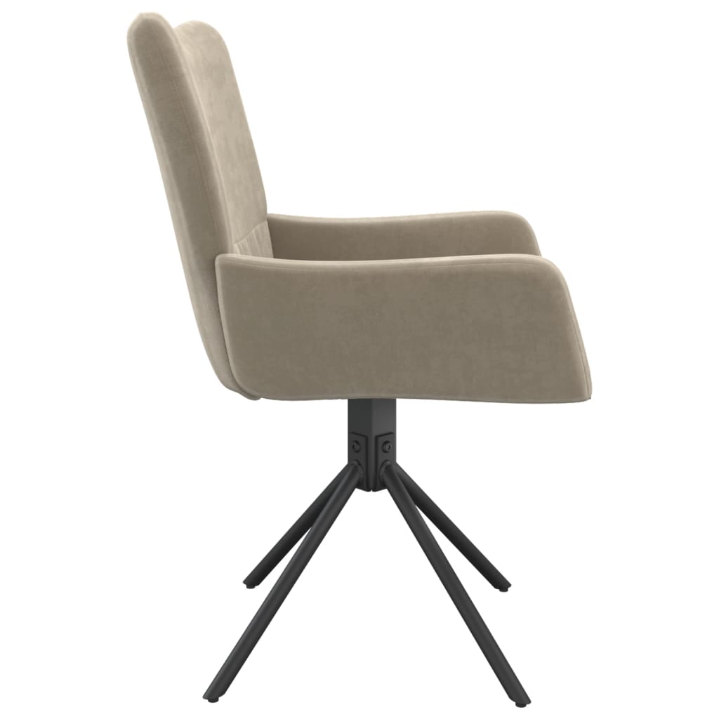 Chaises pivotantes à manger lot de 2 Gris clair Velours - XIOS